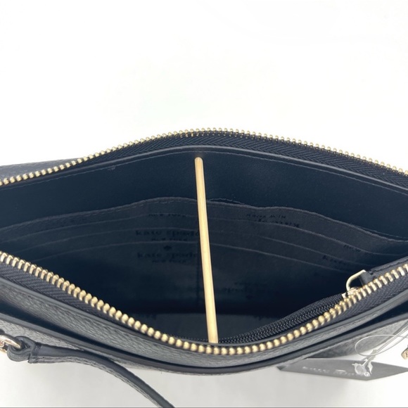 Kate Spade Leila Pebbled Leather Small Flap Crossbody Bag Black - Picture 8 of 10